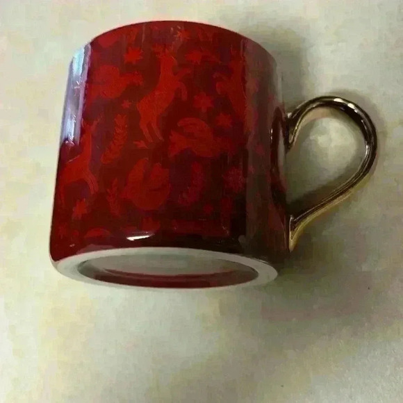 3 Place & Time Coffee Mugs Beautiful Red With Winter Deer & Peace Doves Holiday - Picture 7 of 8